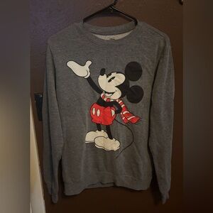 Woman’s Gray Mickey Mouse Graphic Sweatshirt - Casual Crewneck